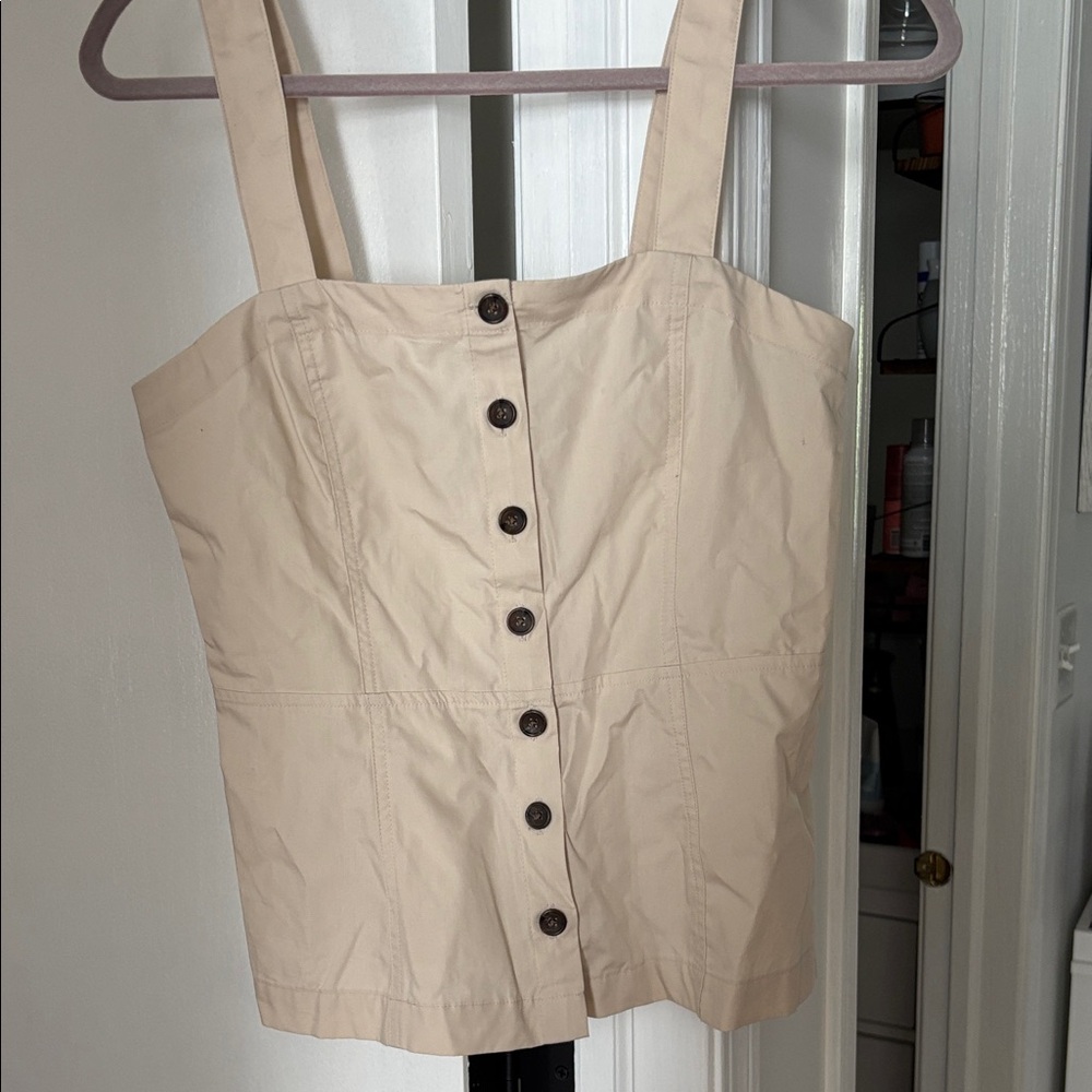 Banana Republic Cream Button-Front Tank Top - Picture 5 of 8